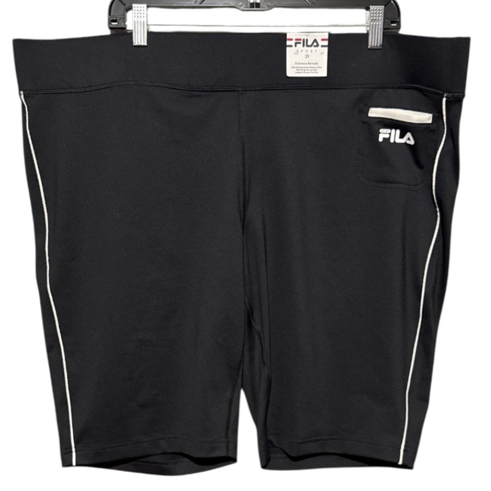 Women’s Athletic Black Shorts with White Trim by FILA XXL - Picture 3 of 4